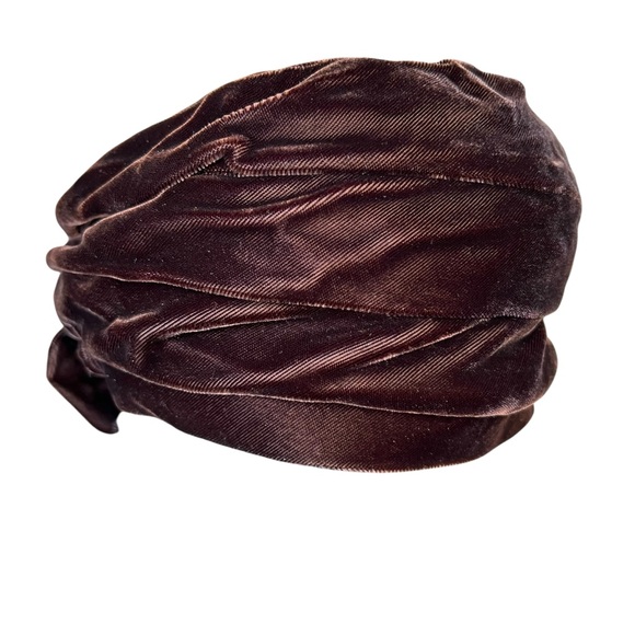 Rare Brown Velvet Turban Union Made in USA 40's - 50's - Picture 15 of 15
